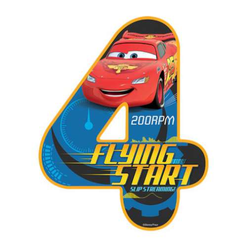 Lightning Mcqueen Number 4 Edible Icing Image - Click Image to Close